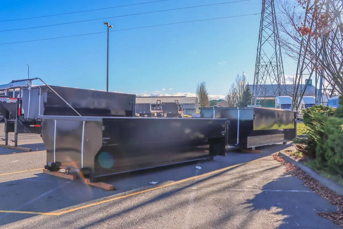 Roll-off dumpster ready for waste disposal at job site for 40 Yard Dumpster Rental in Biddeford